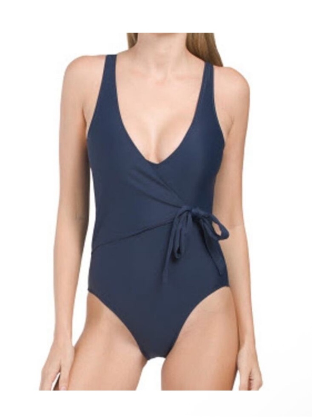 summersalt Deep Navy Wrap One-Piece Swimsuit with Side Tie